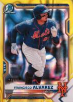 2021 Bowman Draft #BDC112 Francisco Alvarez Chrome-Yellow Lava Refractor Baseball Card