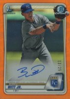 2020 Bowman Chrome Prospect Autographs #CPABWJ Bobby Witt Jr. Orange Refractor Baseball Card
