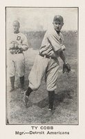 1921 American Caramel--Series of 80 # Ty Cobb Throwing-looking front Baseball Card
