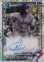 2021 Bowman Chrome Prospect Autographs #CPAAM Austin Martin Speckle Refractor Baseball Card
