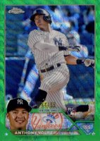 2023 Topps Chrome #4 Anthony Volpe Green Wave Refractor Baseball Card