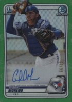 2020 Bowman Chrome Prospect Autographs #CPAGM Gabriel Moreno Green Refractor Baseball Card