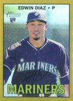 2016 Topps Heritage #559 Edwin Diaz Chrome-Gold Refractor Baseball Card