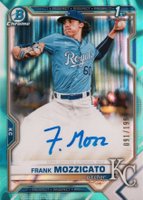 2021 Bowman Draft Chrome Draft Pick Autographs #CDAFM Frank Mozzicato Aqua Lava Refractor Baseball Card