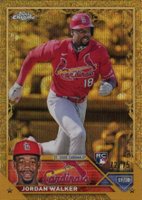 2023 Topps Gilded Collection #120 Jordan Walker Wave Gold Etch Baseball Card
