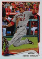 2014 Topps Chrome #1 Mike Trout Sliding-Refractor Baseball Card