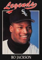 1991 Legends Magazine Insert #41 Bo Jackson Silver Border-Hand Cut Baseball Card