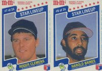 1987 M & M's Perforated # Clemens/Baines Panel Baseball Card