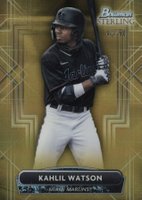 2022 Bowman Sterling #BSP92 Kahlil Watson Gold Refractor Baseball Card