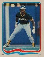 1985 Fleer Star Stickers #54 Rickey Henderson Baseball Card