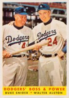 1958 Topps #314 Dodgers' Boss & Power Baseball Card