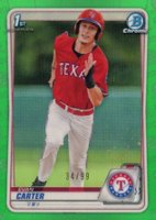 2020 Bowman Draft #BD126 Evan Carter Chrome-Green Refractor Baseball Card