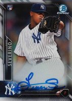 2016 Bowman Chrome Rookie Autographs #CRALS Luis Severino Refractor Baseball Card