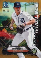 2021 Bowman Chrome Positional Promise #ST Spencer Torkelson Gold Refractor Baseball Card