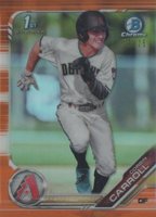 2019 Bowman Draft #BDC125 Corbin Carroll Chrome-Orange Refractor Baseball Card