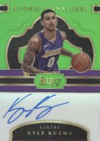 2017 Panini Select Rookie Signatures #KYL Kyle Kuzma Neon Green Prizm Basketball Card