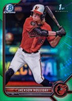 2022 Bowman Draft #BDC168 Jackson Holliday Chrome-Green Refractor Baseball Card