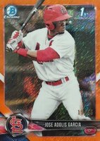 2018 Bowman Prospects Chrome #121 Jose Adolis Garcia Orange Shimmer Refractor Baseball Card