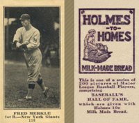 1916 Holmes for Homes Bread #116 Fred Merkle Baseball Card