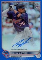 2022 Topps Chrome Rookie Autographs #RARL Royce Lewis Blue Refractor Baseball Card