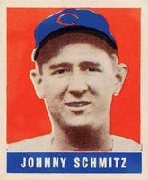 1948 Leaf #48 Johnny Schmitz Short Print Baseball Card