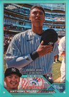 2023 Topps Chrome Update #USC35 Anthony Volpe Aqua Refractor Baseball Card
