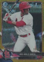 2018 Bowman Prospects Chrome #121 Jose Adolis Garcia Gold Shimmer Refractor Baseball Card