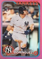 2024 Topps Chrome #89 Jasson Dominguez Pink Refractor Baseball Card