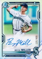 2021 Bowman Draft Chrome Draft Pick Autographs #CDABMI Bryce Miller Refractor Baseball Card