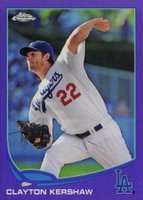 2013 Topps Chrome #175 Clayton Kershaw Pitching-Purple Refractor Baseball Card