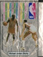 1989 Spanish Chicle Metalica  # Michael Jordan Action Basketball Card