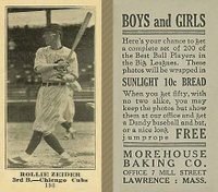 1916 Morehouse Baking #198 Rollie Zeider Baseball Card