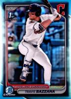 2024 Bowman Draft #BDC1 Travis Bazzana Chrome-Sky Blue Refractor Baseball Card