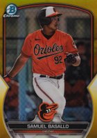 2023 Bowman Draft #BDC179 Samuel Basallo Chrome-Yellow Baseball Card