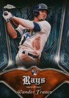 2022 Topps Chrome Logofractor Edition Pinstriped/Club Plaques #PS18 Wander Franco Orange Baseball Card