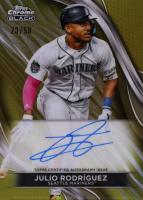 2024 Topps Chrome Black Autographs #JR Julio Rodriguez Gold Refractor Baseball Card