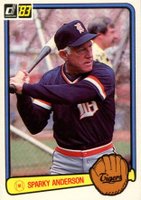 1983 Donruss #533 Sparky Anderson Bio Print Black on White Baseball Card