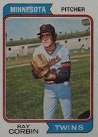 1974 Topps #296 Ray Corbin Baseball Card