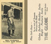 1916 The Globe Clothing #141 Bill Rariden Baseball Card