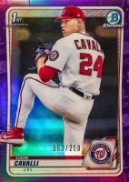 2020 Bowman Draft #BD24 Cade Cavalli Chrome-Purple Refractor Baseball Card