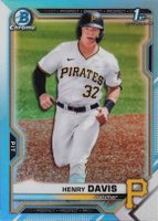 2021 Bowman Draft #BDC48 Henry Davis Chrome-Sky Blue Refractor Baseball Card
