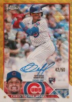 2023 Topps Chrome Rookie Autograph #RACMO Christopher Morel Gold Wave Baseball Card