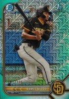2022 Bowman Mega Box Chrome #108 James Wood Aqua Refractor Baseball Card