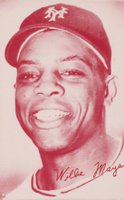 1980 Exhibits # Willie Mays Red Baseball Card