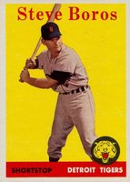 1958 Topps #81 Steve Boros White Team Baseball Card