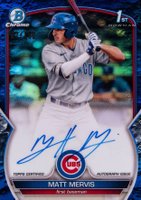2023 Bowman Chrome Prospect Autographs #CPAMM Matt Mervis Blue Lunar Crater Refractor Baseball Card