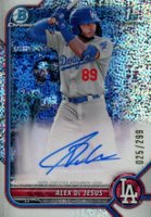 2022 Bowman Chrome Prospect Autographs #CPAAD Alex de Jesus Speckle Refractor Baseball Card