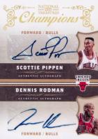 2009 Playoff National Treasures Champions Signature #7 Scottie Pippen/Dennis Rodman Combo Basketball Card