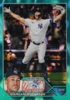 2023 Topps Chrome #90 Giancarlo Stanton Aqua Lava Refractor Baseball Card