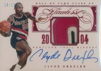 2013 Panini Flawless Hall of Fame Autograph Memorabilia #HOFCD Clyde Drexler Ruby Basketball Card